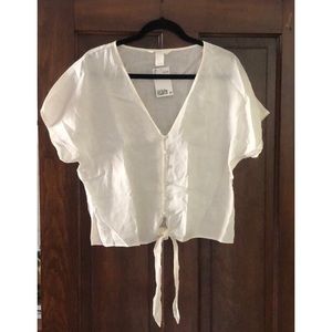 H&M Tie-Front Linen Top